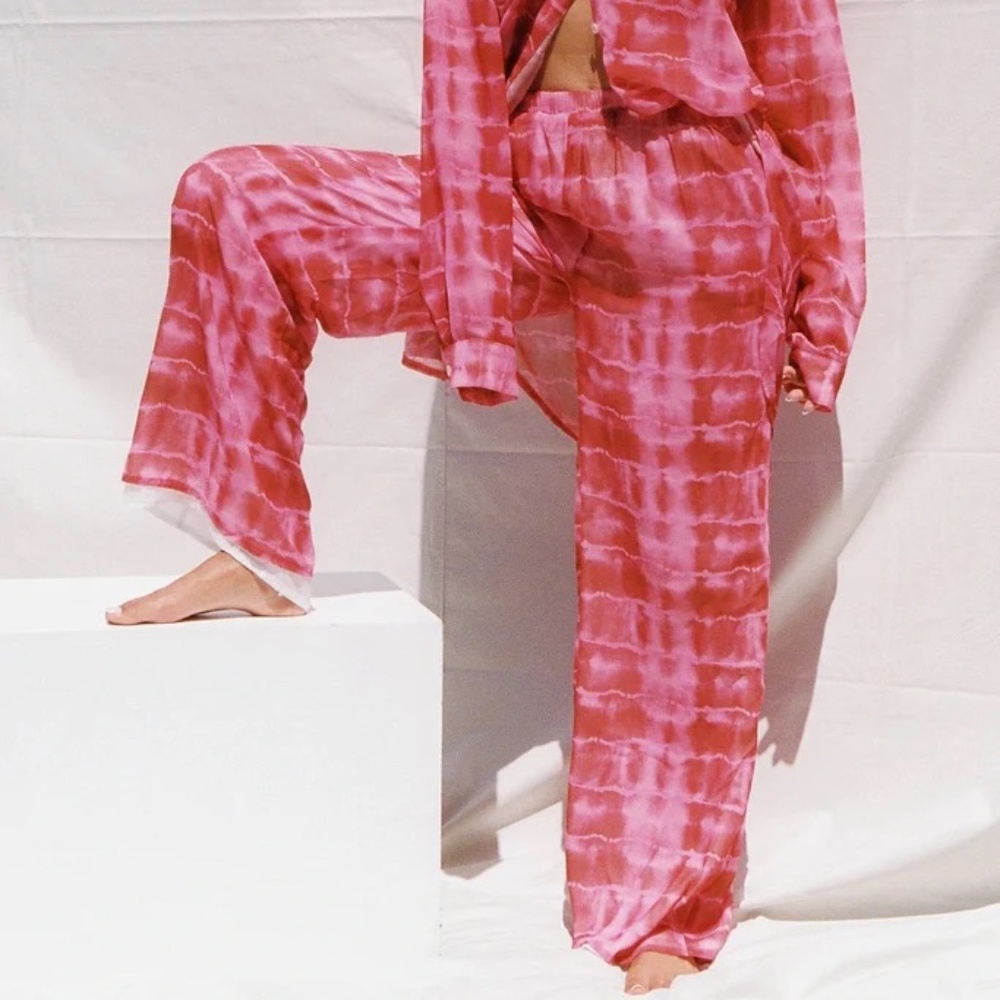SNDYS. OAK TIE DYE PANTS - PINK